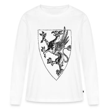 griffon debout de Rostock - T-shirt manches longues Premium bio Femme - blanc - Devant - Julia (174cm)