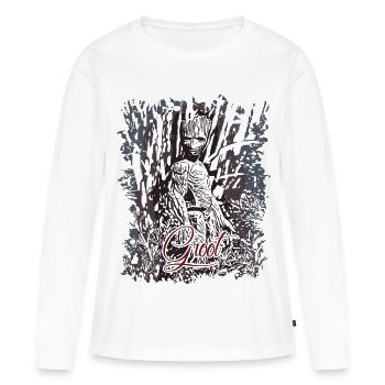 Wurzelmännlein Groot - T-shirt manches longues Premium bio Femme - blanc - Devant - Julia (174cm)