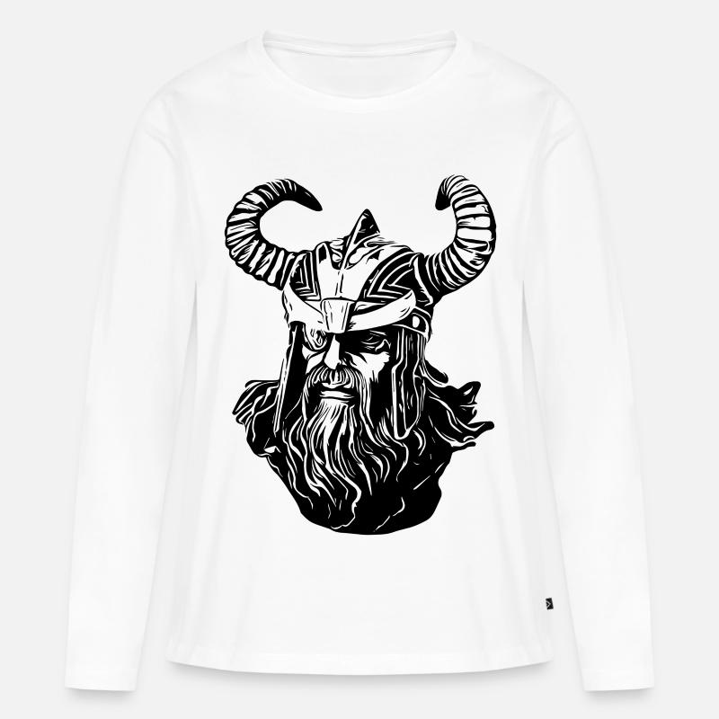 Odin Wikinger - Frauen Premium Bio Langarmshirt - Weiß