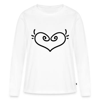 Ange du Cœur Ange Gardien - T-shirt manches longues Premium bio Femme - blanc - Devant - Julia (174cm)