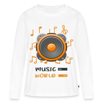 jukebox to world off - Women's Premium Organic Long Sleeve Shirt - white - Front - Julia (174cm)