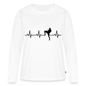 Kickboxer Heartline - T-shirt manches longues Premium bio Femme - blanc - Devant - Julia (174cm)