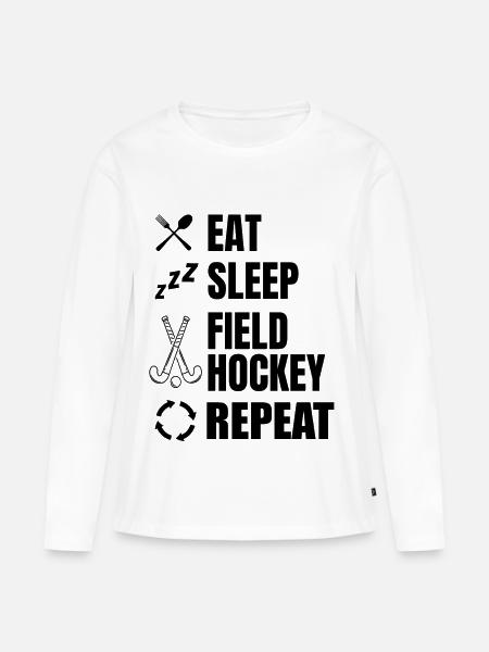 Feldhockey Tagesablauf - Frauen Premium Bio Langarmshirt - Weiß