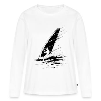 Véliplanchistes - T-shirt manches longues Premium bio Femme - blanc - Devant - Julia (174cm)