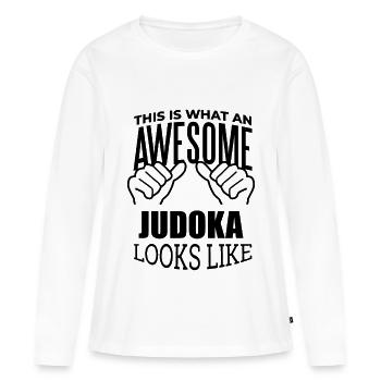Judo Judo - T-shirt manches longues Premium bio Femme - blanc - Devant - Julia (174cm)