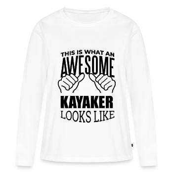 Kayak Kayak Kayak - T-shirt manches longues Premium bio Femme - blanc - Devant - Julia (174cm)