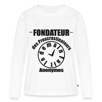 Zauderer - Frauen Premium Bio Langarmshirt - Weiß - Vorne - Julia (174cm)