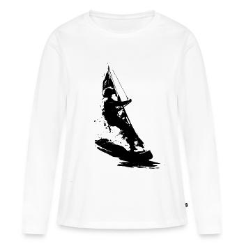 Planche à voile - T-shirt manches longues Premium bio Femme - blanc - Devant - Julia (174cm)