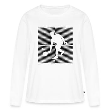 Jeu de balles de pickleball Joueur de pickleball - T-shirt manches longues Premium bio Femme - blanc - Devant - Julia (174cm)