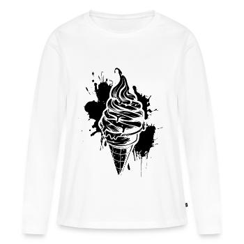 Eiswaffel Softeis - Frauen Premium Bio Langarmshirt - Weiß - Vorne - Julia (174cm)