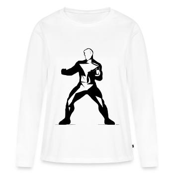Kickboxing - T-shirt manches longues Premium bio Femme - blanc - Devant - Julia (174cm)