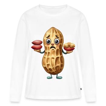 Erdnuss Erdnüsse Nuss Nüsse Kind Kinder Baby - Frauen Premium Bio Langarmshirt - Weiß - Vorne - Julia (174cm)