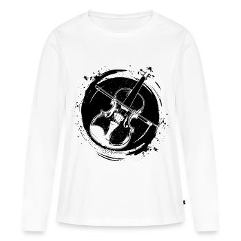 Fiddle Sketch - Women's Premium Organic Long Sleeve Shirt - white - Front - Julia (174cm)