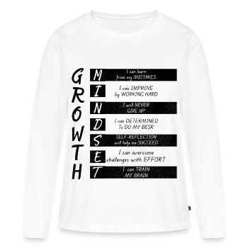 MINIMUM DE CROISSANCE - T-shirt manches longues Premium bio Femme - blanc - Devant - Julia (174cm)