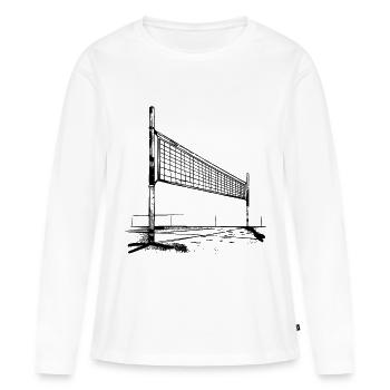 Volleyball Net Sketch - Women's Premium Organic Long Sleeve Shirt - white - Front - Julia (174cm)