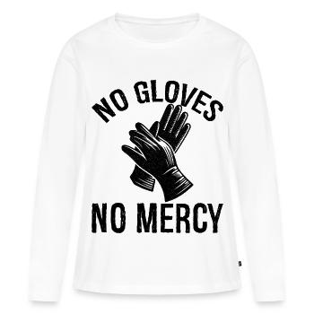 Pas de gants, pas de pitié - T-shirt manches longues Premium bio Femme - blanc - Devant - Julia (174cm)