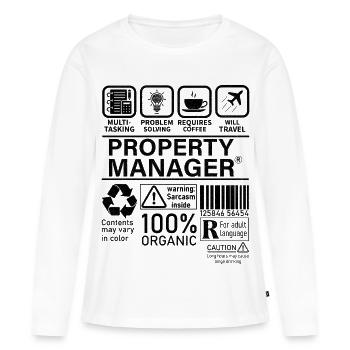 Résolution de problèmes multitâches de gestionnaire immobilier - T-shirt manches longues Premium bio Femme - blanc - Devant - Julia (174cm)