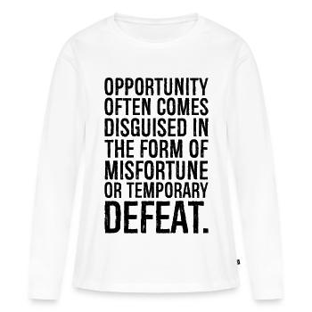 L’opportunité se présente souvent sous la forme - T-shirt manches longues Premium bio Femme - blanc - Devant - Julia (174cm)