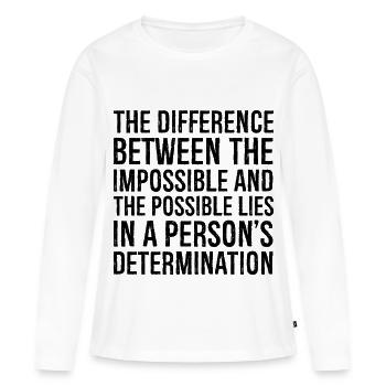 the difference between the impossible and the - Women's Premium Organic Long Sleeve Shirt - white - Front - Julia (174cm)
