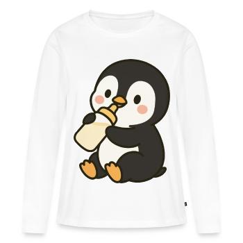Flacon Pingouin - T-shirt manches longues Premium bio Femme - blanc - Devant - Julia (174cm)