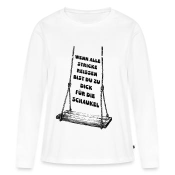 Quand tout le reste échoue - T-shirt manches longues Premium bio Femme - blanc - Devant - Julia (174cm)
