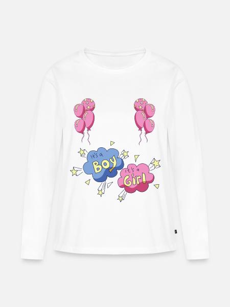 Geschlechtsspezifische Baby-Prints - Frauen Premium Bio Langarmshirt - Weiß