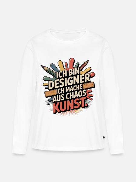 Ich bin ein Designer - Mediengestalter - Frauen Premium Bio Langarmshirt - Weiß
