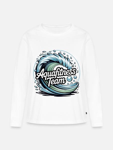 Aquafitness Team Motivationsdesign - Frauen Premium Bio Langarmshirt - Weiß
