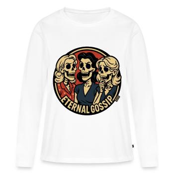 Éternel potin : Trio de femmes au foyer squelettes - T-shirt manches longues Premium bio Femme - blanc - Devant - Julia (174cm)