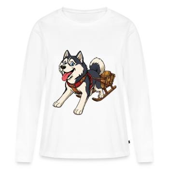 Siberian Sledge Adventure - Women's Premium Organic Long Sleeve Shirt - white - Front - Julia (174cm)