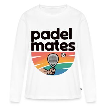 Vintage Padel T-Shirt – Perfekt für Teamplayer - Frauen Premium Bio Langarmshirt - Weiß - Vorne - Julia (174cm)