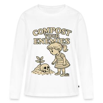 Kompostiere deine Feinde - Frauen Premium Bio Langarmshirt - Weiß - Vorne - Julia (174cm)