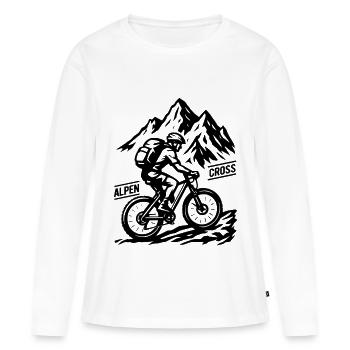 Alpine Cross - Itinéraires de randonnée à vélo - T-shirt manches longues Premium bio Femme - blanc - Devant - Julia (174cm)