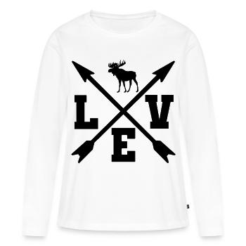 Élan - T-shirt manches longues Premium bio Femme - blanc - Devant - Julia (174cm)