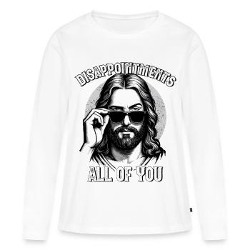 Jésus, Drôle Jésus-Christ, Catholique, Chrétien - T-shirt manches longues Premium bio Femme - blanc - Devant - Julia (174cm)