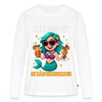 Die Lage Ist Besäufniserregend Meerjungfrau - Frauen Premium Bio Langarmshirt - Weiß - Vorne - Julia (174cm)