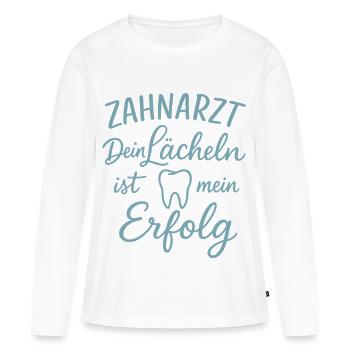 Dentiste Votre sourire est ma réussite - T-shirt manches longues Premium bio Femme - blanc - Devant - Julia (174cm)