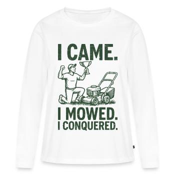 Je suis venu, j’ai fauché, j’ai conquis - T-shirt manches longues Premium bio Femme - blanc - Devant - Julia (174cm)
