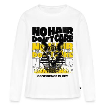 Chat Sphynx Sans Poils - T-shirt manches longues Premium bio Femme - blanc - Devant - Julia (174cm)