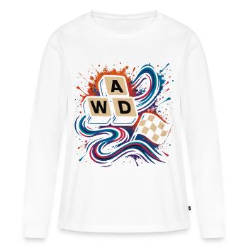 AWD Racing Keys Drift Retro Shirt - Women's Premium Organic Long Sleeve Shirt - white - Front - Julia (174cm)