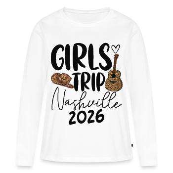 Voyage entre filles Nashville 2026 - T-shirt manches longues Premium bio Femme - blanc - Devant - Julia (174cm)