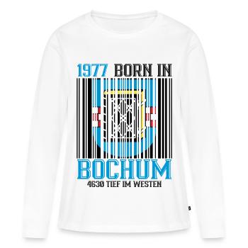 1977 Bochum Shield Barcode - Frauen Premium Bio Langarmshirt - Weiß - Vorne - Julia (174cm)