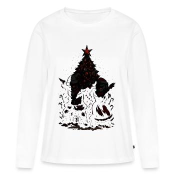 Dabbing Weihnachtsmann, Paar Shirt, lustig - Frauen Premium Bio Langarmshirt - Weiß - Vorne - Julia (174cm)