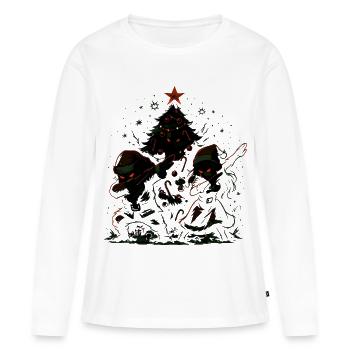 Dabbing Weihnachtsmann, Paar Shirt, lustig - Frauen Premium Bio Langarmshirt - Weiß - Vorne - Julia (174cm)