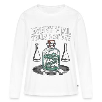 Lab Technician Every Vial Tells A Story Scientist - Women's Premium Organic Long Sleeve Shirt - white - Front - Julia (174cm)