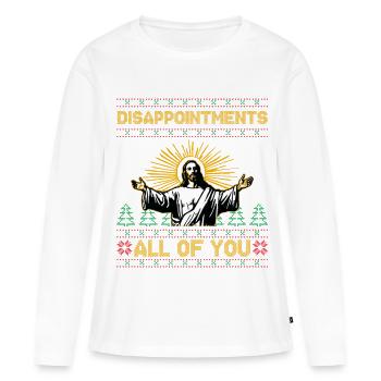 Déceptions à tous, Jésus de Noël - T-shirt manches longues Premium bio Femme - blanc - Devant - Julia (174cm)