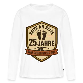 25 ans d’amour, cadeau du couple d’argent - T-shirt manches longues Premium bio Femme - blanc - Devant - Julia (174cm)