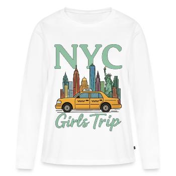 Voyage des filles à New York - T-shirt manches longues Premium bio Femme - blanc - Devant - Julia (174cm)