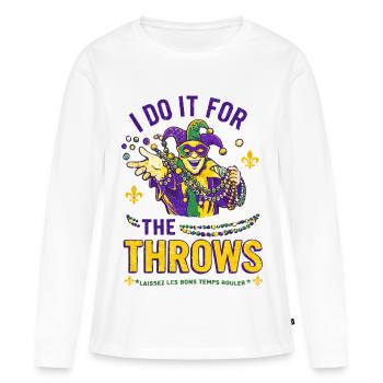 Mardi Gras Jester Beads - Women's Premium Organic Long Sleeve Shirt - white - Front - Julia (174cm)