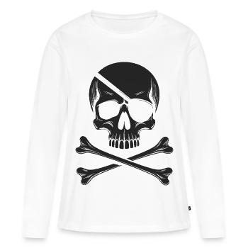 Le classique Jolly Roger Pirate Scream - T-shirt manches longues Premium bio Femme - blanc - Devant - Julia (174cm)